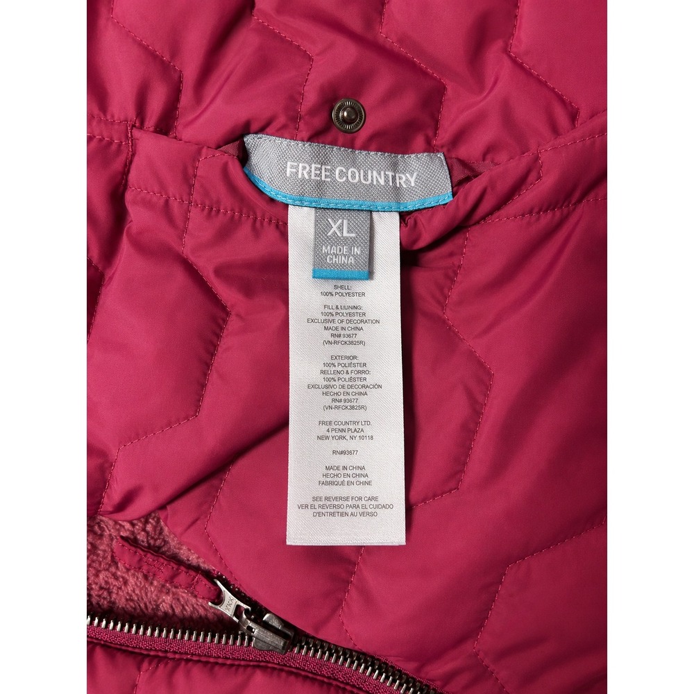 Free Country Women's XL Quilted Puffer Vest Sherpa Lined - Picture 3 of 3